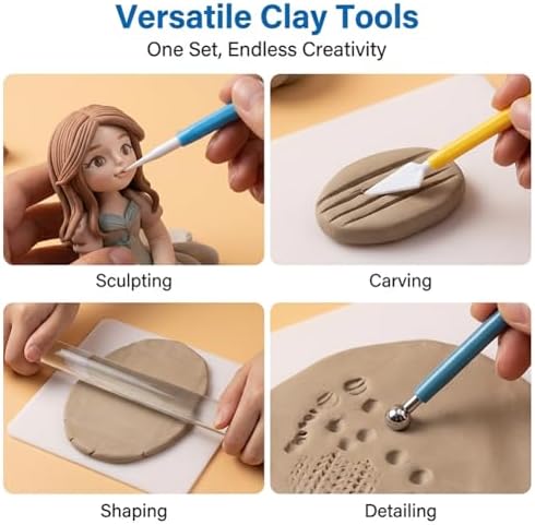 16PCS Clay Sculpting Tools Set with Roller & Storage Bag - Image 6