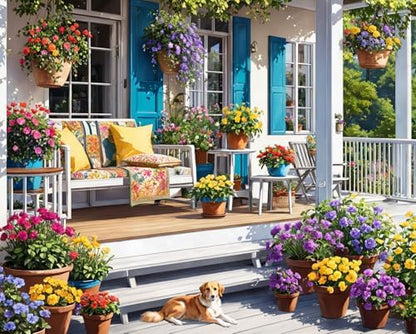 Flower House Paint By Numbers Kit For Adults Garden Adult Paint By Number Kits On Canvas Yard Art Oil Painting Kit For Beginners Adults' Paint-By-Number Kits For Gift Home Wall Decor 16x20 Inch by Unknown