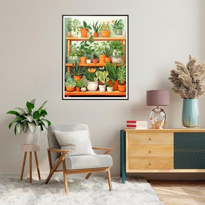 SKRYUIE Paint by Numbers Kits for Adults Botany, Acrylic Flower Oil Paint by Numbers for Adults Beginner Canvas with Brushes Paintwork Art Crafts for Home Decor 16x20 inch n16 - Image 2
