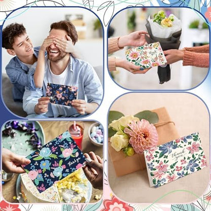 Saillong 12 Pack Thank You Diamond Painting Greeting Card Kit DIY Flower Thanks Diamond Art Cards with Envelope 5D Rhinestones Painting Making Kit for Adults Beginner DIY Crafts Thanksgiving Gifts - Image 5
