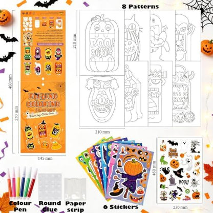 ERRECI Halloween Crafts for Kids, DIY Origami Paper Kit with 8 Patterns & 6 Stickers, Make You Own Halloween Arts and Crafts for Halloween Classroom Decorations Party Favors Supplies - Image 2