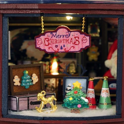 Hands Craft Christmas Wonderland DIY Miniature House Kit with Music & LED Lights – Holiday Storefront 3D Puzzle – Festive Craft Kit for Adults & Teens – Bookshelf Decor Winter Decorations - Image 5