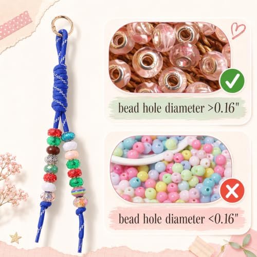 24 Pack Paracord Keychain Bag Charms, Rope Keychain - Image 3