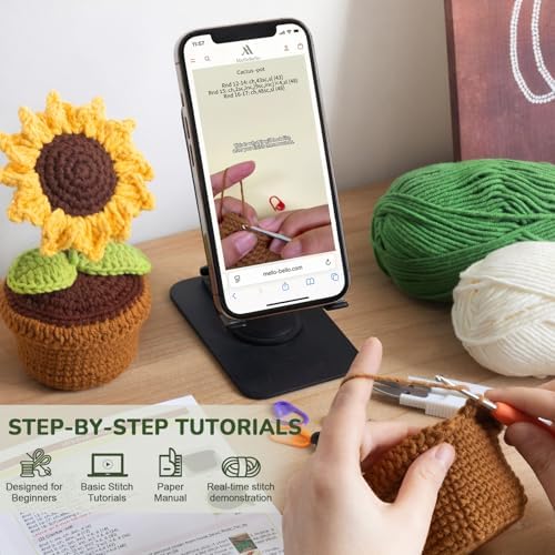 Crochet Kits for Adults Beginner Crochet Plant Kit with Video Tutorials, 6P - Image 2