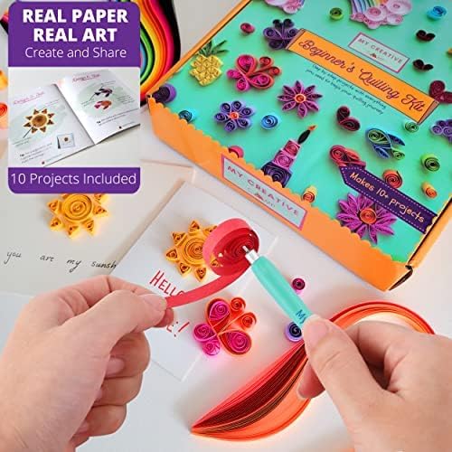 MY CREATIVE CAMP Beginner's Quilling Kit for Kids and Adults, DIY Craft Kit for Kids and Adults, Paper Quilling Kit for Beginners with Tools, Instructions & Storage Box, Makes 10+ Fun Projects - Image 3
