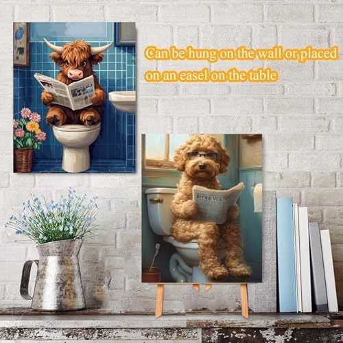 TCDZMYGS 4 Pack Paint by Numbers Kit for Adults Beginner,Cats Dogs Cows Giraffes Easy Paint by Number Kits with Framed, Animal DIY Acrylic Oil Painting by Numbers for Home Wall Decor 10 x 12 inch - Image 2