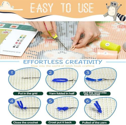 Fantasy Hot Air Balloons Latch Hook Kits for Adults Beginners, 20“ X 15" - Image 5