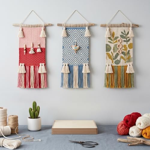 Tosnail 20 Pack Beginners Wooden Looms, 5.9 x 9 Inches Notched Weaving Loom for Adults, Darning Beading Boards, Basket Weaving Tools Kit for Crafts Project, Knitting, Sewing, Crochet - Image 6