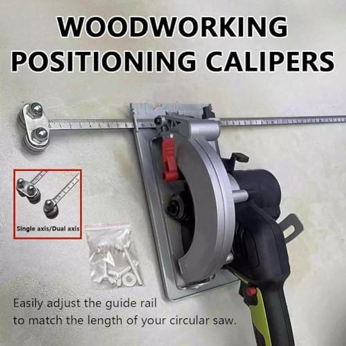 Positioning Calipers for Precise Measurements & Easy Wood Cutting, Stainless Steel Precision Cutting Guide for Circular Saws, Adjustable Guide Rail, Positioning Calipers for Circular Skill Hand Saw - Image 4
