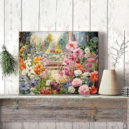 xackcme Paint by Numbers for Adults Flowers - Flower Paint by Number on Canvas Without Frame, DIY Floral Oil Painting for Gift Home Wall Decor (16x20 inch) - Image 4