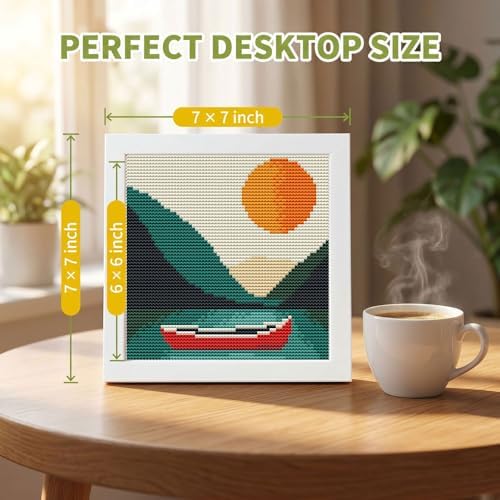 Mountains Landscape Stamped Cross Stitch Kits for Adults with Framed - Image 3