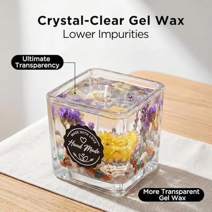 LumaCraft Clear Gel Wax Candle Making Kit – 4.4LB Transparent Jelly Wax with Boutique Fragrance Oils, Dyes, Glass Jars, Wicks & Decor Supplies, Luxury Complete DIY Starter Kit for Beginners & Adults - Image 4