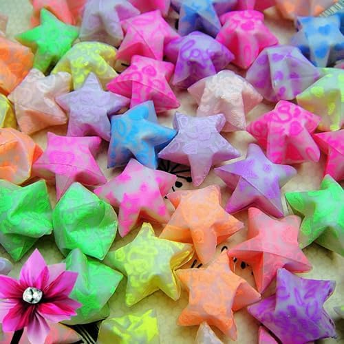 Star origami, colorful decorative paper strips, origami paper strips, DIY origami star paper strips (12 color glowing star origami/210 sheets) - Image 3