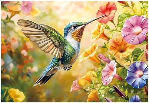Hummingbird Paint by Numbers Kit for Adults, 16x20 inch by MANDUN