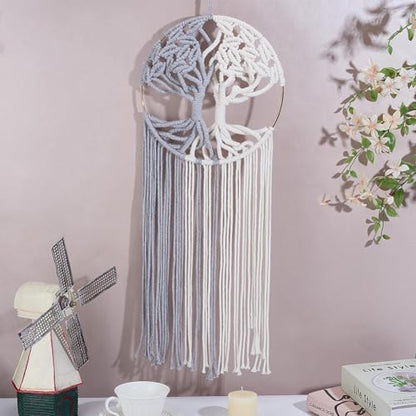Tree of Life Macrame Kit for Adults Beginners Dream Catcher Macrame Wall Hanging Decor with Video Tutorials Handmade Woven Boho Home Decor for Bedroom Dorm Decoration - Image 5