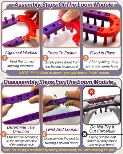 UCDRMA Adjustable Loom Knitting Kit, Up to 21 Different Sizes and Shapes Knitting Loom for Blankets/Scarves/Hats, Infinity Loom Crochet with 12 Yarn & Instructions, Flexible Yarn Loom for Beginners - Image 3