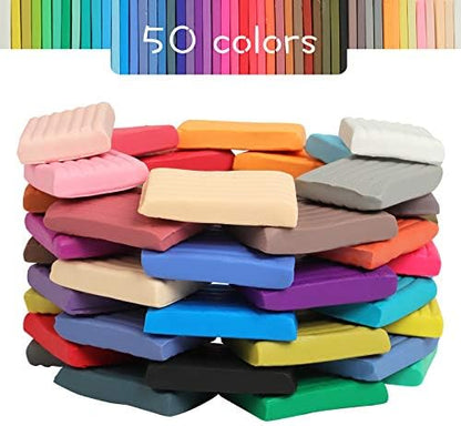 Aestd-ST Polymer Clay Kit 50 Colors, Oven Bake Modeling Clay for Kids - Image 2