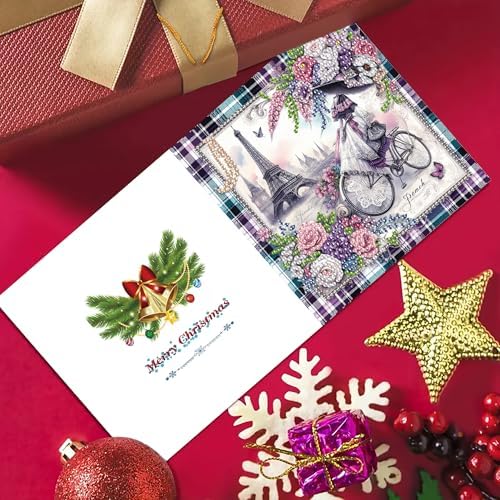 MaiYiYi 6 Pack DIY Flower Diamond Art Greeting Cards Kit - Image 5