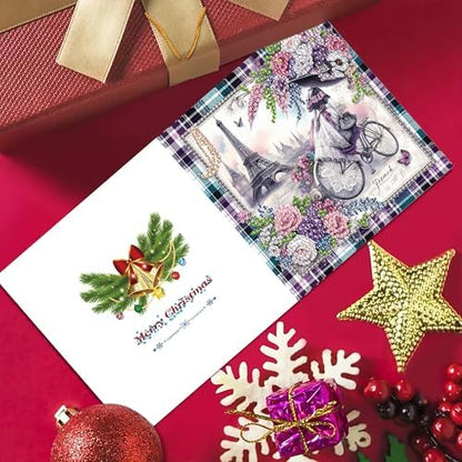 MaiYiYi 6 Pack DIY Flower Diamond Art Greeting Cards Kit - Image 5