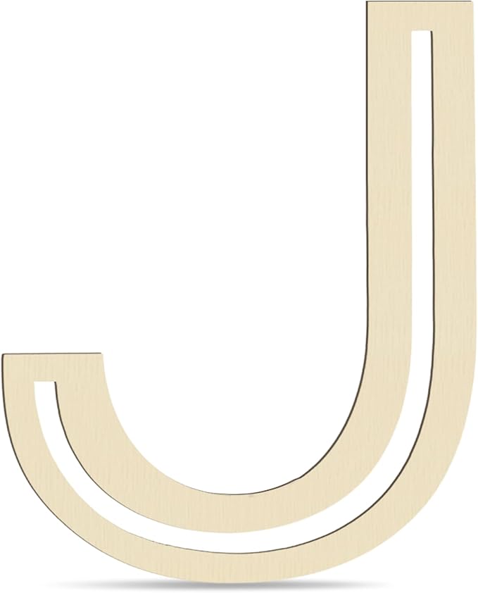Large Wooden Letters 14 inch for Wall Decor Crafts Big Wood Letter J 1/5 Inch Thick Unfinished Alphabet Cutouts Paintable Letters for DIY Wreath Home Party Wedding Baby Nursery Decorations (J)