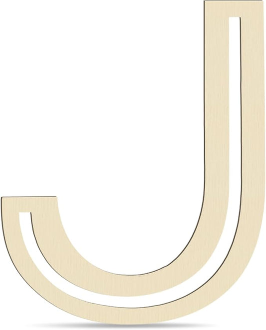 Large Wooden Letters 14 inch for Wall Decor Crafts Big Wood Letter J 1/5 Inch Thick Unfinished Alphabet Cutouts Paintable Letters for DIY Wreath Home Party Wedding Baby Nursery Decorations (J)