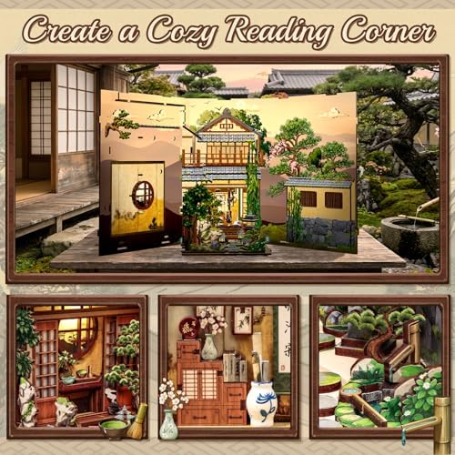 Fsolis Japanese Book Nook Kit for Adults, Serene Courtyard - Image 4
