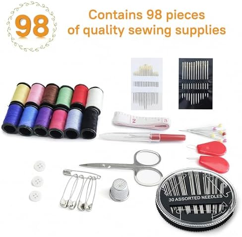 Woosuke 92Pcs Hand Sewing Kit for Adults and Beginners, Complete Needle and Thread Kit with Stainless Steel Needles, Scissors and Accessories, Ideal for Home, Travel, DIY, and Emergency Repairs - Image 3
