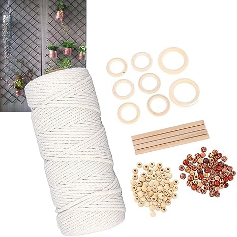 Septpenta Macrame Kit, DIY Macrame Kit, Wooden Crafts Harvest Wooden Circle Tapestry for Wall Hangings, Plant Hangers, Tapestries, Home Decor DIY Crafting - Image 5
