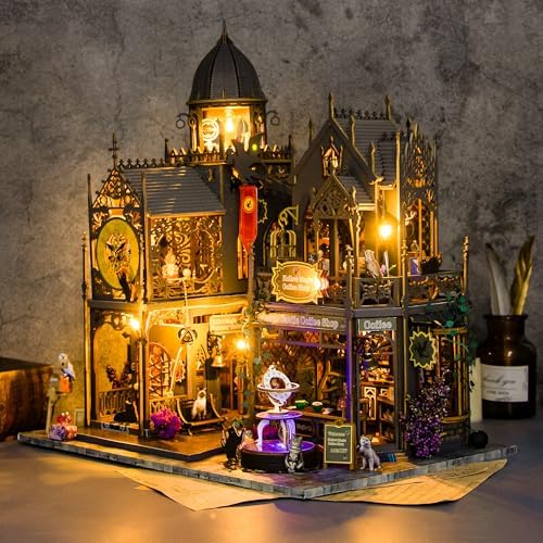 Plustopoy DIY Miniature House Kit: 3D Wooden Puzzle Miniature Kit with LED Lights, Small Tools & Music Box, Tiny House Diorama Building Kit for Adults Teens, Mini Wooden Dollhouse Creative Gift - Image 6