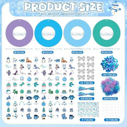 Moucuny 620/600 Pcs Christmas Winter Wreath Crafts, Polar, Bright - Image 3