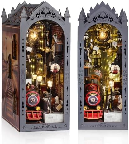 DIY Book Nook Kit, 3D Wooden Puzzle Miniature House Kit Adult, Train by MakingLifeFunforCool