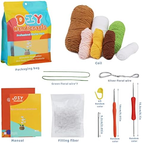 kgxulr Crochet Kit, Bell Orchid Beginners Crochet Kit, Crochet Flowers Kit - Image 2