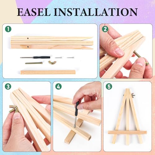 Camocin 4 Pack Framed Paint by Numbers Kit for Adults with Wooden Easel - Image 6