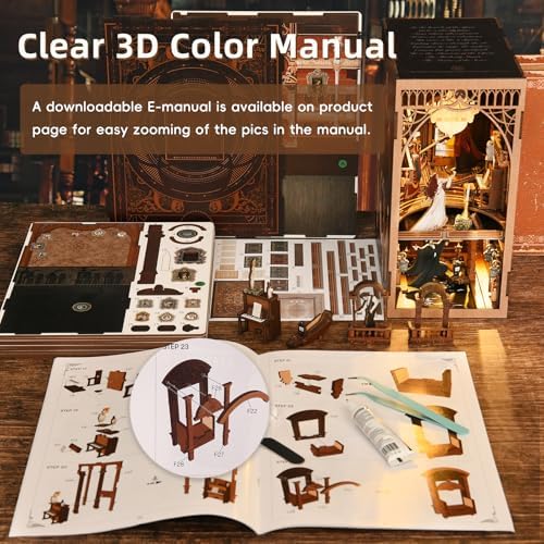 MiniCity Phantom of the Opera DIY Book Nook Kit, Bookshelf Insert with LED - Image 6