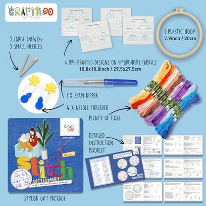 Practice Embroidery Kit for Beginners - Learn Stitches Sampler Kit - Image 2