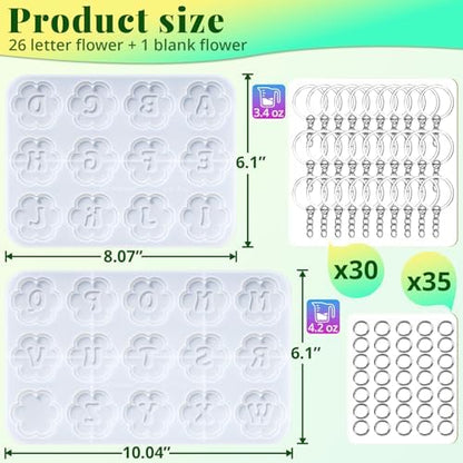 LET'S RESIN Keychain Resin Molds, 27 Cavities Silicone Molds with Hole - Image 4