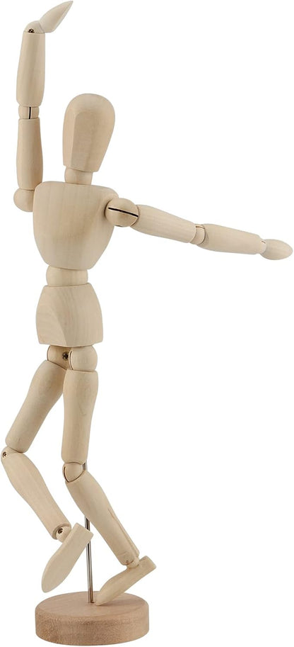 KEILEOHO 6 PCS 12 Inch Artists Wooden Manikin Jointed Mannequin, Flexible Wooden Drawing Mannequin, Posable Art Figure Model, Human Figure Puppet Model for Drawing Decoration Sketching Artists