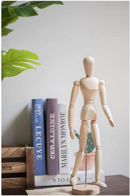 HSOMiD 12'' Artists Wooden Manikin Jointed Mannequin Perfect for Home Decoration / Drawing The Human Figure (A)