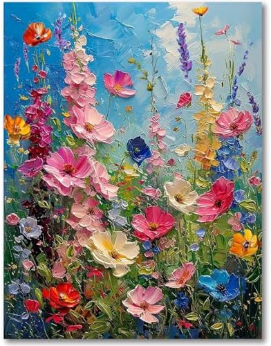 Tiwabb Wildflower Stamped Cross Stitch Kits for Adults Beginners by DIYHomeDecor
