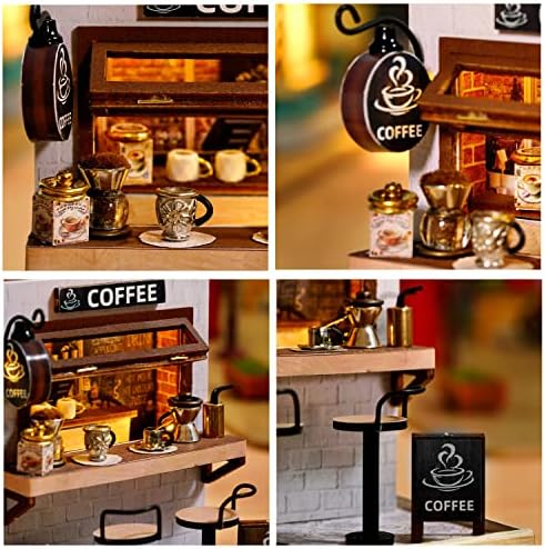 CUTEROOM DIY Doll Room Miniature Furniture Wooden House Kit-Coffee Shop - Image 4