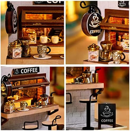 CUTEROOM DIY Doll Room Miniature Furniture Wooden House Kit-Coffee Shop - Image 4