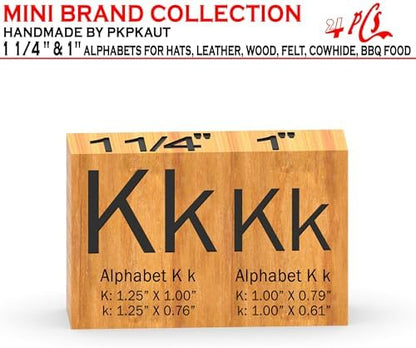 4Pcs Letters Branding Iron for Wood, Leather Branding Stamp (K k) - Image 2