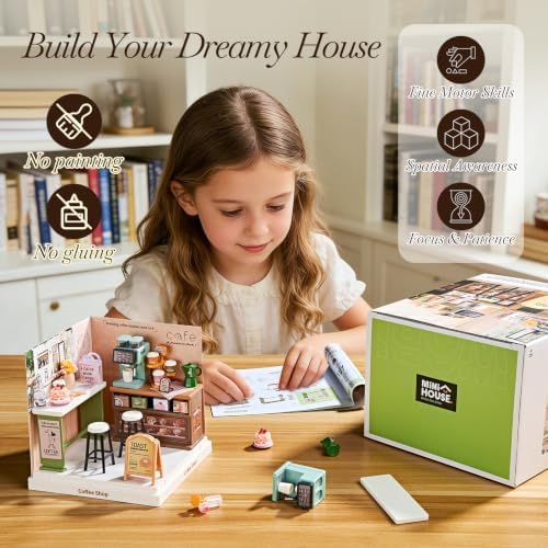 Miniature Coffee Shop DIY Kit with Display Case for Teens & Adults - Image 3