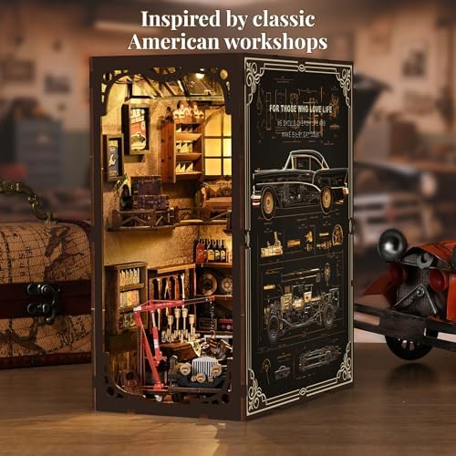 DIY Book Nook Kits for Adults, Vintage Car Repair Shop - Image 2