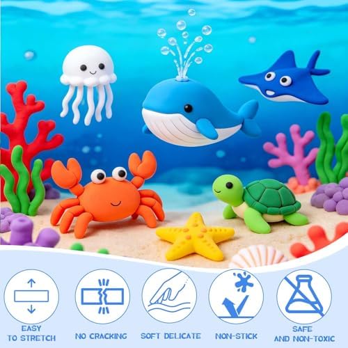 108 PCs Air Dry Clay Kit for Kids Age 3-12 with 9 Sculpting Tools 36 Colors - Image 3