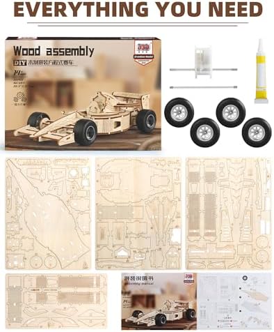 3D Wooden Puzzles for Adults, Formula 1 Racing Car Kit 66pcs - Image 6