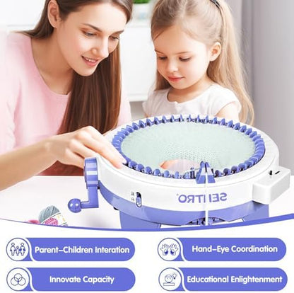Knitting Machine,SENTRO 48 Needles Knitting Machines with Row Counter, Smart Weaving Round Loom,Double Knit Loom Machine Kit,DIY Knit Scarf Hat Sock - Image 6