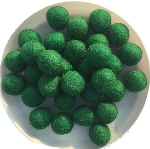 Elaine Room 2cm 20mm Wool Felt Balls Beads 100% Natural Wool Felting Woolen Felted Fabric for Home Decor Dream Catcher DIY Garland Crafts Handcrafts Project DIY (Green 50pcs) - Image 2