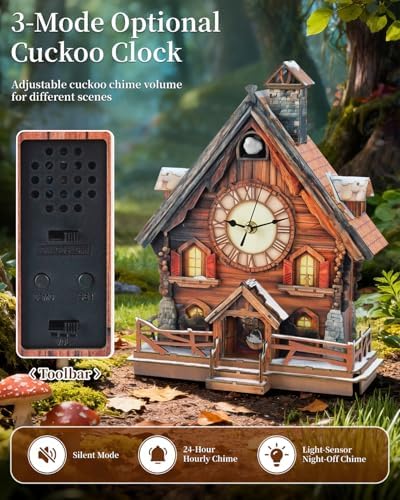 3D Puzzles for Adults-Cuckoo Clock, Swiss Igloo Clock Kit (with Pendulum), Wooden Puzzles for Adults Home Decor DIY Watch Making Kit Christmas Day Puzzle Gifts for Men Women 14+ - Image 3