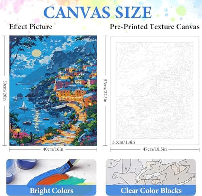 ZRIZQ Landscape Paint by Numbers Kit for Adults Beginner,16x20 - Image 2